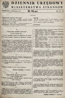 Dziennik Urzędowy Ministerstwa Finansów. 1953, nr 12