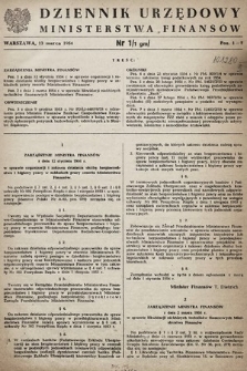Dziennik Urzędowy Ministerstwa Finansów. 1954, nr 1