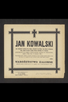 Jan Kowalski [...] zasnął w Panu dnia 14 września 1952 r.