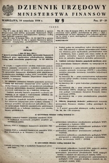 Dziennik Urzędowy Ministerstwa Finansów. 1954, nr 9