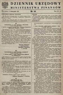 Dziennik Urzędowy Ministerstwa Finansów. 1955, nr 14