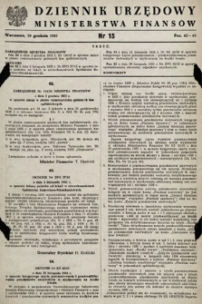 Dziennik Urzędowy Ministerstwa Finansów. 1955, nr 15