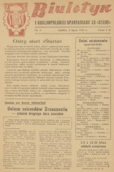 Biuletyn I Ogólnopolskiej Spartakiady Z. S. „Start”. 1954, nr 3