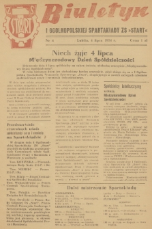 Biuletyn I Ogólnopolskiej Spartakiady Z. S. „Start”. 1954, nr 4