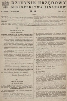 Dziennik Urzędowy Ministerstwa Finansów. 1956, nr 10