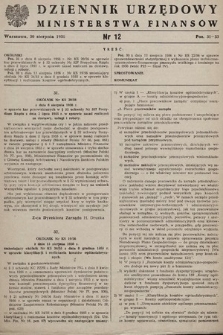 Dziennik Urzędowy Ministerstwa Finansów. 1956, nr 12