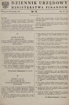 Dziennik Urzędowy Ministerstwa Finansów. 1956, nr 14
