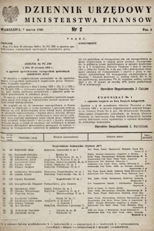 Dziennik Urzędowy Ministerstwa Finansów. 1960, nr 2