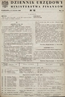 Dziennik Urzędowy Ministerstwa Finansów. 1960, nr 10