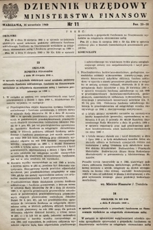 Dziennik Urzędowy Ministerstwa Finansów. 1960, nr 11