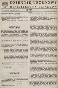 Dziennik Urzędowy Ministerstwa Finansów. 1966, nr 13