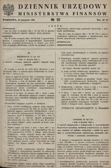 Dziennik Urzędowy Ministerstwa Finansów. 1961, nr 10
