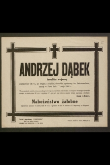 Andrzej Dąbek inwalida wojenny [...] zasnął w Panu dnia 17 maja 1944 r.