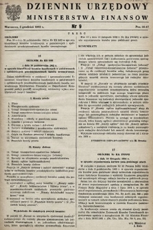 Dziennik Urzędowy Ministerstwa Finansów. 1962, nr 9
