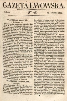 Gazeta Lwowska. 1834, nr 47