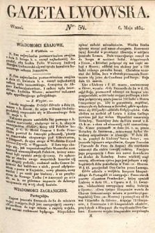 Gazeta Lwowska. 1834, nr 54