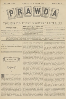 Prawda : tygodnik polityczny, społeczny i literacki. R.27, 1907, nr 38