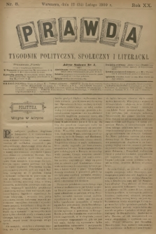 Prawda : tygodnik polityczny, społeczny i literacki. R.20, 1900, nr 8