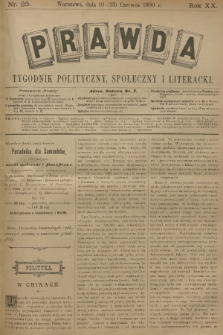 Prawda : tygodnik polityczny, społeczny i literacki. R.20, 1900, nr 25