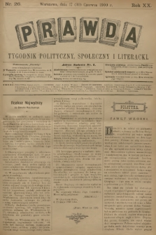 Prawda : tygodnik polityczny, społeczny i literacki. R.20, 1900, nr 26