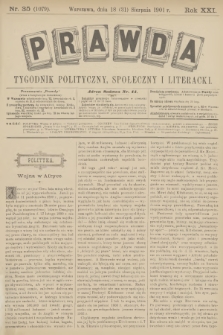 Prawda : tygodnik polityczny, społeczny i literacki. R.21, 1901, nr 35