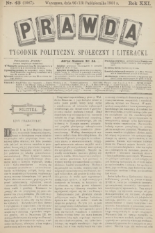 Prawda : tygodnik polityczny, społeczny i literacki. R.21, 1901, nr 43