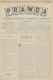 Prawda : tygodnik polityczny, społeczny i literacki. R.21, 1901, nr 45
