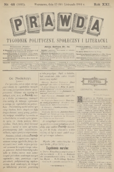 Prawda : tygodnik polityczny, społeczny i literacki. R.21, 1901, nr 48