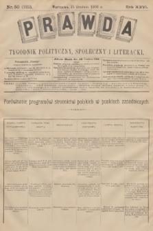 Prawda : tygodnik polityczny, społeczny i literacki. R.26, 1906, nr 50