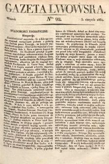 Gazeta Lwowska. 1834, nr 92