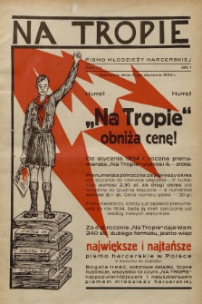 Na Tropie : pismo młodzieży harcerskiej. R.7, 1934, nr 1