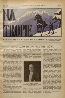 Na Tropie : pismo młodzieży harcerskiej. R.7, 1934, nr 2