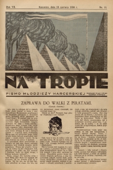 Na Tropie : pismo młodzieży harcerskiej. R.7, 1934, nr 11