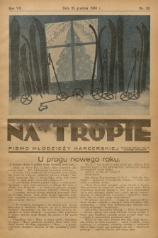 Na Tropie : pismo młodzieży harcerskiej. R.7, 1934, nr 20