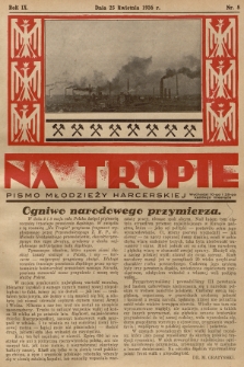 Na Tropie : pismo młodzieży harcerskiej. R.9, 1936, nr 8