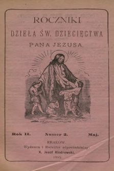 Roczniki Dzieła Św. Dziecięctwa Pana Jezusa. R.2, nr 2 (1885)