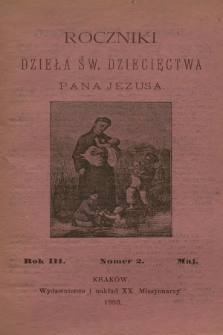 Roczniki Dzieła Św. Dziecięctwa Pana Jezusa. R.3, nr 2 (1886)
