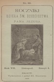 Roczniki Dzieła Św. Dziecięctwa Pana Jezusa. R.7, nr 4 (1890)