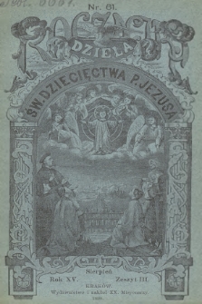 Roczniki Dzieła Św. Dziecięctwa P. Jezusa. R.15, nr 3 (1898)