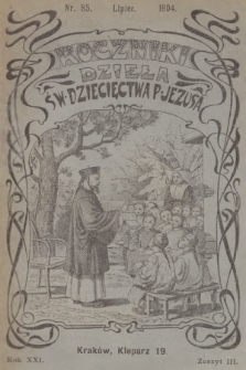 Roczniki Dzieła Św. Dziecięctwa P. Jezusa. R.21, nr 3 (1904)