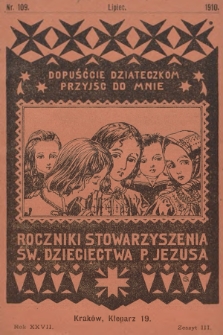 Roczniki Stowarzyszenia Św. Dziecięctwa P. Jezusa. R.27, nr 3 (1910)