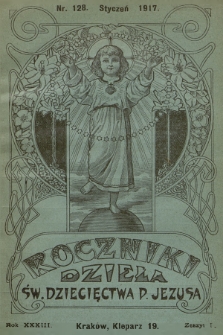 Roczniki Dzieła Św. Dziecięctwa P. Jezusa. R.33, nr 1 (1917)