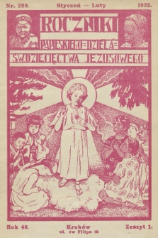 Roczniki Papieskiego Dzieła Św. Dziecięctwa Jezusowego. R.48, nr 1 (1932)