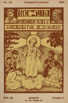 Roczniki Papieskiego Dzieła Św. Dziecięctwa Jezusowego. R.50, nr 6 (1934)