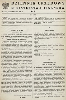 Dziennik Urzędowy Ministerstwa Finansów. 1965, nr 3