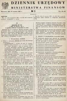 Dziennik Urzędowy Ministerstwa Finansów. 1965, nr 5