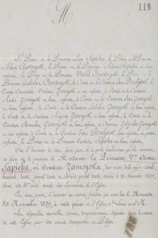 Le Prince et la Princesse Léon Sapieha, le Prince et la Princesse Adam Czartoryski, [...] Ont l'honneur de vous faire part de la perte douloureuse qu'ils viennent de faire en la personne de Madame la Princesse V.ve Anne Sapieha, née Comtesse Zamoyska, [...] décédée le 26 Novembre 1859, [...]