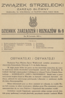 Dziennik Zarządzeń i Rozkazów. 1934, № 9