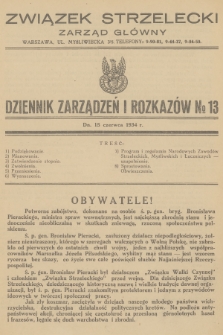 Dziennik Zarządzeń i Rozkazów. 1934, № 13
