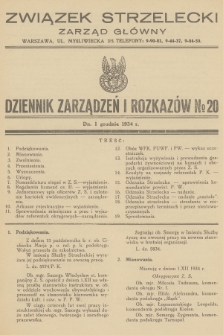 Dziennik Zarządzeń i Rozkazów. 1934, № 20